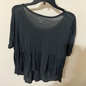 Black American Eagle Peplum Top